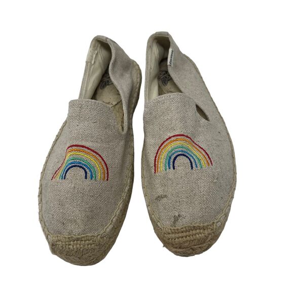 Soludos Cream Flats with Cozy Rainbow Design - Picture 2 of 7
